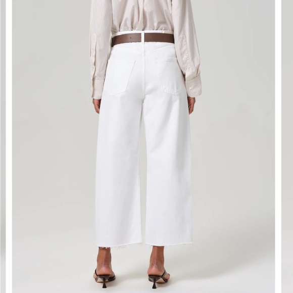 Citizens of Humanity White Ayla Raw Hem Crop Pants - Picture 2 of 13